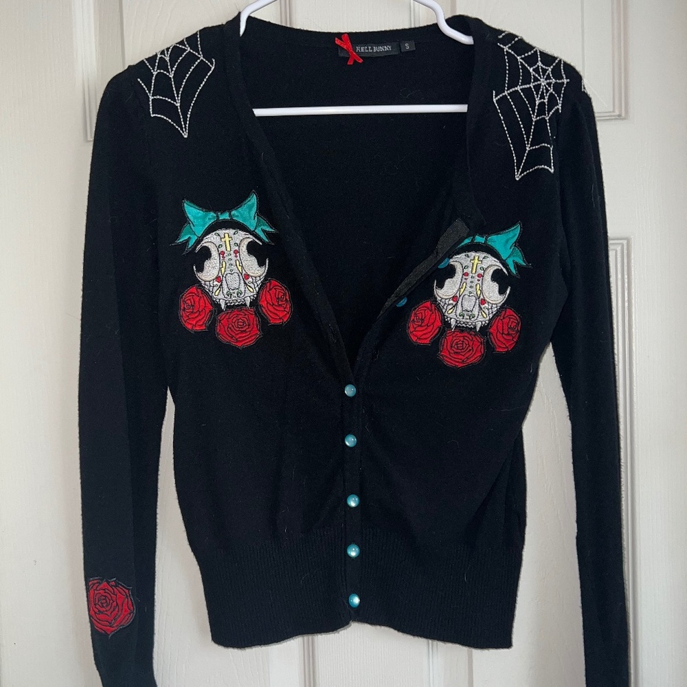 Vintage Goth Hell Bunny Skull Cardigan